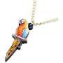 DOWAY Acrylic Novelty Colorful Macaw Parrot Pendant Necklace Tropical Bird Jewelry for Women Girls Kids Charm Party Gifts