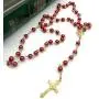 Amoybester Rosary Beads Catholic Gifts for Woman, Gold Rosary Necklace for Women Imitation Pearl Beads Crucifix Wall Cross Necklace Rosarios Catolicos Girls First Holy Communion Gift…