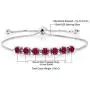 Gem Stone King 925 Sterling Silver Red Created Ruby Adjustable Bracelet, 2.80 Ctw Round Gem Stone King 925 Sterling Silver Red Created Ruby Adjustable Bracelet, 2.80 Ctw Round