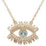 MLENS 18K Gold Plated Zirconia Evil Eye Necklace Dainty Chain Adjustable Pendant Necklaces for Women Jewelry Gift