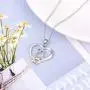 Owl Necklace 925 Sterling Silver Cute Animal CZ Heart Pendant Jewelry Gift for Women Girls (owl necklace)