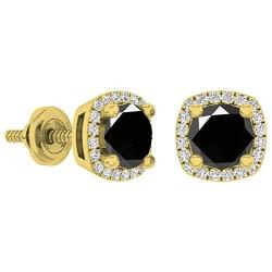 Dazzlingrock Collection 10K 5 MM Each Gemstone Ladies Halo Stud Earrings, Yellow Gold