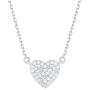 Carleen 18K White Gold Plated 925 Sterling Silver Round CZ Cubic Zirconia Paved Disc Dainty Pendant Necklace for Women Girls 16''+2'' extender Silver Chain