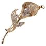 HSQYJ Flower Crystal Brooches Pins Fashion Beautiful Created Rhinestone Floral Brooch Good Idea for Party Dance Wedding Banquet for Elegant Women Girl