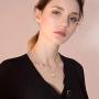 MUERDOU Initial Alphabet Pendant Necklace 14K Gold Plated A-Z Letter Disc Double Side Engraved Personalized Name Necklace Gift for Women