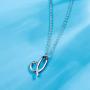 EUDORA Sterling Silver Necklace 26 Letters Alphabet Personalized Charm Pendant with 18inch O-Ring Chain