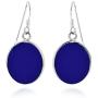 Tree of Life with Simulated Blue Lapis-Lazuli Accents .925 Sterling Silver Dangle Earrings
