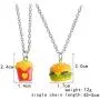YINLIN Cartoon 2/Pcs Hamburger and French Fries Necklace BFF Jewelry