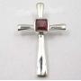 SilverStarJewel 925 Solid Silver Jewelry Square Cut Garnet Necklace Pendant 3 cm