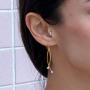 OMC Jewelry 10K Gold/Rhodium Plated Pendulum Drop Earrings