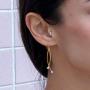 OMC Jewelry 10K Gold/Rhodium Plated Pendulum Drop Earrings