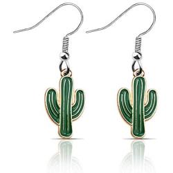 Cactus Dangle Earrings 316 Stainless Steel Cactus Charm Jewelry Gift for Cactus Lover Saguaro Jewelry