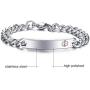 Custom Free Engraving- 8mm High Polished Surgical Steel Chain Medical Alert ID Bracelets for Women and Men