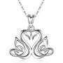 Eusense Sterling Silver Swans Necklace Pendant Infinity Love Necklaces Birthday Jewelry Gifts with 18 Chain for Women Girls