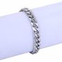 Trendsmax 7mm Mens Women Chain Gold Silver Black Stainless Steel Curb Cuban Link Chain Bracelet 7-11inch