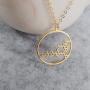 NOUMANDA Geometric Chemical Hormone Molecular Science Necklace Laser Cutting Metal Oxytocin Round Pendant Jewelry