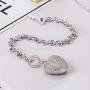 Dankadi Womens 925 Sterling Silver Bracelet Fine Jewelry Shining Heart Bracelet Solid Silver Accessories Birthday Party Gift