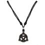 BlueRica Celtic Trinity Knot Triquetra Pendant on Adjustable Black Rope Cord Necklace
