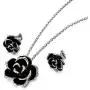 Yoursfs Flower Jewelry Set 18K Rose GP Sexy Flower Lacing with Rhinestones Clip Earrings&Necklace Ladies Jewelry Set