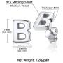 SILVERCUTE Tiny Letter Earrings 925 Sterling Silver Hypoallergenic Stud Dainty Initial A-Z Earrings for Girls Women, with Gift Box, Color Silver Gold Rose Gold