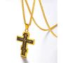 U7 Vintage Crucifix Pendant Christian Jewelry Vintage Black Plated/Stainless Steel/18K Gold Plated Orthodox Cross Catholic Necklace