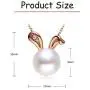 Freshwater Cultured Pearls Cute Animal Rabbit Pendant Delicate Jewelry S925 Sterling Silver Necklace Easter Valentines Day Christmas Anniversary Gift for Girls Women - Rose Gold