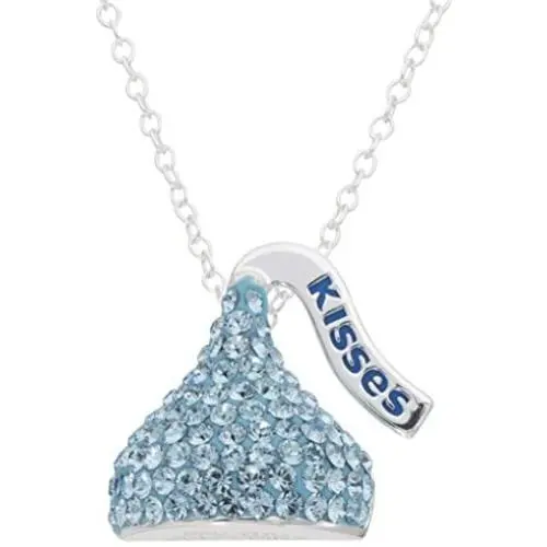 Hersheys Kisses Birthstone Sterling Silver Swarovski Crystal Pendant Necklace, 18'' Hersheys Kisses Birthstone Sterling Silver Swarovski Crystal Pendant Necklace, 18''
