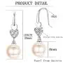 Sllaiss 925 Sterling Silver Austria Pearl Drop Earrings for Women, Cubic Zirconia Heart Dangle Earrings, Fine Jewelry for Love