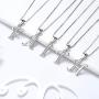 Initial Letter Necklace/Earrings 925 Sterling Silver 26 A-Z English Alphabet Fashion Name Pendant/Studs Earrings Crystal Cubic Zironia Jewelry