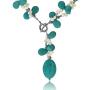Gem Stone King 24 Inch Simulated Turquoise Color and White Cultured Freshwater Pearl Necklace with Toggle Hook