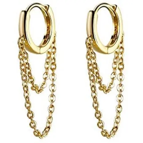 Kyerlyn Tassel Chain Small Hoop Earrings Huggie 14K Gold Plated Drop Dangle Earrings Minimalist Fashion Personalized Jewelry for Women Girls Kyerlyn Tassel Chain Small Hoop Earrings Huggie 14K Gold Plated Drop Dangle Earrings Minimalist Fashion Personalized Jewelry for Women Girls