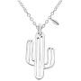 NOUMANDA Nature Jewelry Stainless Steel Silver Tiny Saguaro Cactus Charm Necklace