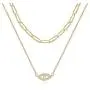 IEFRICH Gold Layered Necklace for Women, 14K Gold Plated Coin Medallion Evil Eye Cross Pendant Necklace Paperclip Chain Link Layering Necklaces for Women Teen Girls Jewelry Gifts