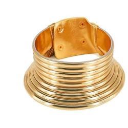 GMQHD African Gold Snap Choker Collars for Women,Egypt Punk Gothic Okoye Metal-like Flexible Resin Chunky Leather Statement Necklace Jewelry Sets for Best Friend Birthday.