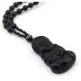 Gungneer Buddha Obsidian Necklace Pendant Adjustable Cotton Chain Fengshui Talisman Religious Jewelry for Men Women Gungneer Buddha Obsidian Necklace Pendant Adjustable Cotton Chain Fengshui Talisman Religious Jewelry for Men Women