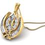 SwaraEcom 14K Yellow Gold Plated Round CZ Sikh Khanda Symbol Religious Pendant India Fashion Jewelry