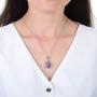 Sterling Silver Raw Amethyst Gemstone Daity Necklace 18 inch Healing Crystals Chakra Stones Women Girls Birthday Mothers Gifts