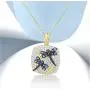 Santuzza Blue Dragonfly Pendants 925 Sterling Silver 14K Yellow Gold Plating Elegant Trendy Gift Party Fine Jewelry for Women