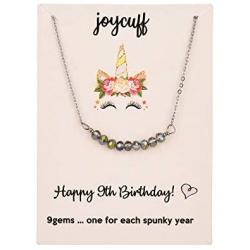 Joycuff Birthday Gifts for Girls Necklaces Crystal Gem Beads for 7th 8th 9th 10th 11th 12th 13th 14th 15th 16th 21st 25th Sweet Girl Jewelry One Beads One Years Gift Idea