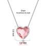 RIMAYZI Platinum Plated Love Heart Crystal Pendant Necklaces for Women Birthday Jewelry Gifts for Women Mom Wife Couples Teen Girls 16”+2.4”