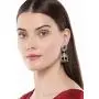 Aheli Intricate Crafted Bohemian Dual Tone Indian Oxidized Flower Shape Drop Dangle Square Jhumki Earrings Ethnic Wedding Fashion Jewelry for Women