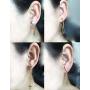 Ofeiyaa 6 Pairs Stainless Steel Small Hoop Chain Earrings Cross Dangle Hinged Hoop Earrings for Women Girls Men CZ Stud Earrings Huggie Helix Cartilage Tragus Daith Piercing Silver Gold Tone