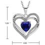 Tian Love Heart Necklace Double-Deck Plated Platinum Lovestone Pendant Necklace for Women with 5A Cubic Zirconia Jewelry