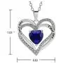 Tian Love Heart Necklace Double-Deck Plated Platinum Lovestone Pendant Necklace for Women with 5A Cubic Zirconia Jewelry