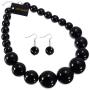 Fashion Large Big Simulated Pearl Statement Necklace Beads Chain Choker Collar Bib Necklace Earrings Jewelry Set
