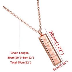 Pill Necklace,Womens Girls Small Pill Capsule Xanax ID Bar Pendant Stainless Steel Necklace Jewelry