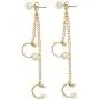 Earrings for Women-Double-Stranded Pearl Earrings Delicate Cuff Earrings Chain for Women and Girls