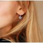Dancing Diamond''Forever Love'' Dangle Leverback Earrings in 925 Sterling Silver by Parade of Jewels (1/6 ct.tw.)