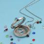 AZNECK Tree of Life Floating Charm Living Memory Lockets Pendant Necklace Stainless Steel Toughened Glass Gifts for Mom Family