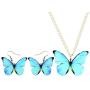DUOWEI Acrylic Morpho Butterfly Earrings and Chain Necklace Monarch Butterfly Jewelry Sets Charms Insect Dangle Drop Pendant Ornament Gifts for Women Girls Teens